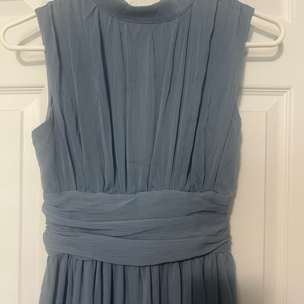 Lulu's Dusty Blue Tiered Maxi Dress - Picture 9 of 11